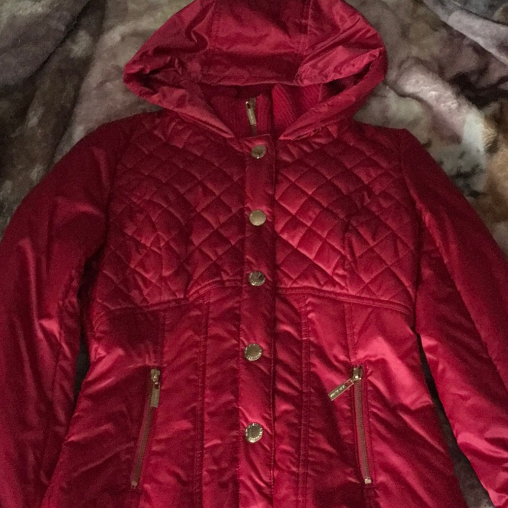 Brand New! Pink Puffer Jacket by Guess!